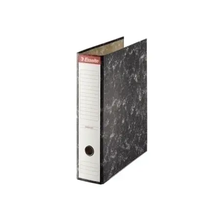 Esselte Archivador de Palanca Formato A4 - Lomo 75mm - Capacidad para 500 Hojas - Color Negro Jaspeado | Ahorro Imprimiendo