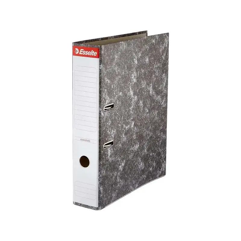 Esselte Archivador de Palanca Formato Folio - Lomo 75mm - Capacidad para 500 Hojas - Color Negro Jaspeado | Ahorro Imprimiendo