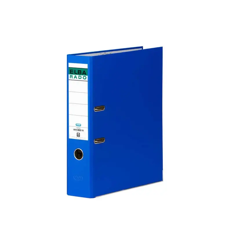 Elba Chic Archivador de Palanca Tamaño A4 - Lomo de 80mm - Rado, Ollao y Etiqueta en Lomo - Forrado Exterior PVC - Color Azul |
