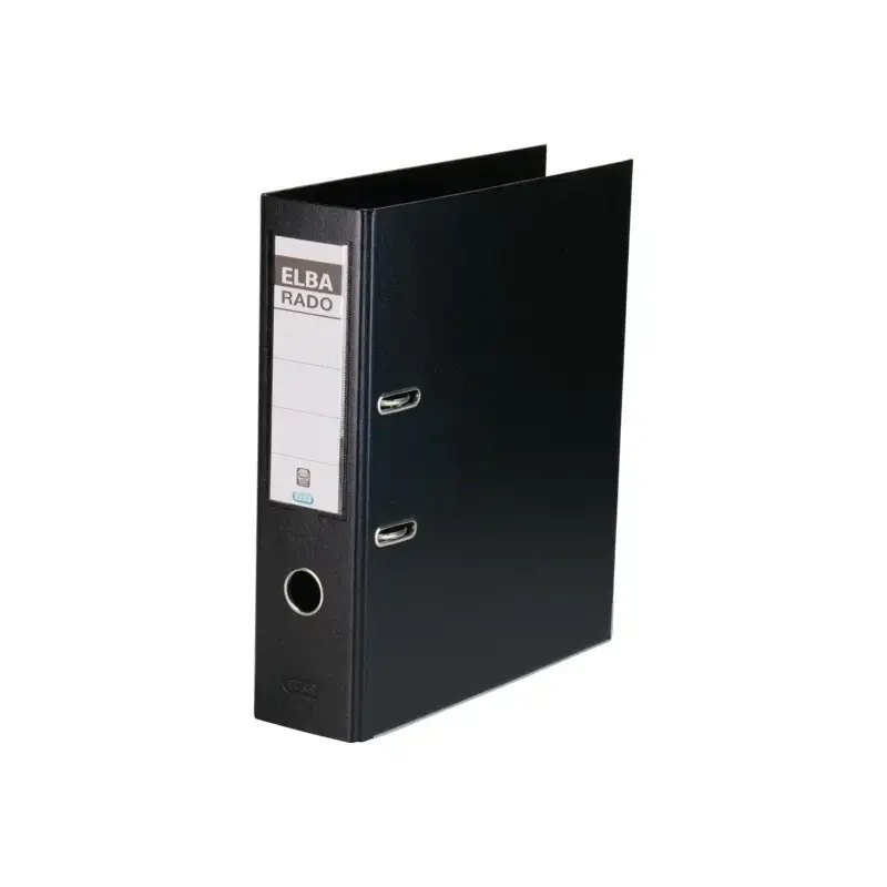 Elba Plast Archivador Tamaño A4 - Ancho 80mm - Con Palanca y Rado - Resistente y Duradero - Fabricado en PVC - Color Negro | Aho