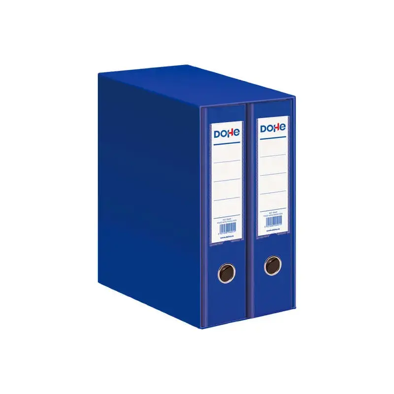Dohe Modulo de 2 Archivadores Folio Lomo Ancho con Ollao y Rado - Carton Forrado con Polipropileno - Cantoneras Metalicas - Pala