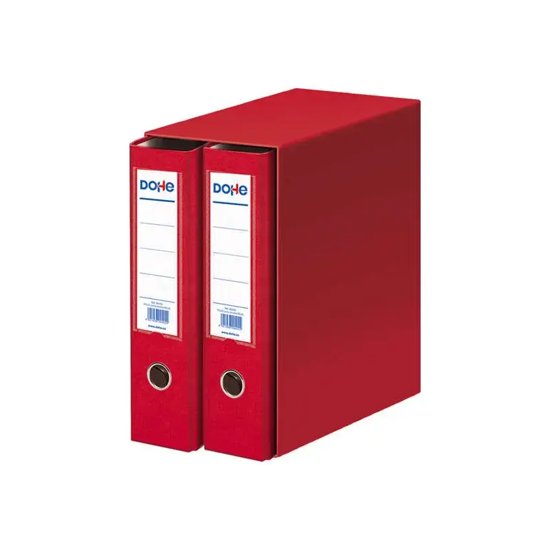 Dohe Modulo de 2 Archivadores Folio Lomo Ancho con Ollao y Rado - Carton Forrado con Polipropileno - Cantoneras Metalicas - Pala