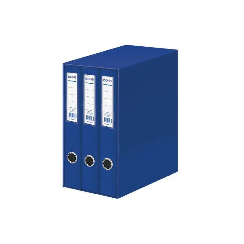 Dohe Oficolor Modulo de 3 Archivadores con Rado - Lomo Estrecho - Formato Folio - Carton Forrado - Color Azul | Ahorro Imprimien