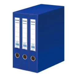 Dohe Modulo de 3 Archivadores A4 Lomo Estrecho con Ollao y Rado - Carton Forrado con Polipropileno - Cantoneras Metalicas - Pala