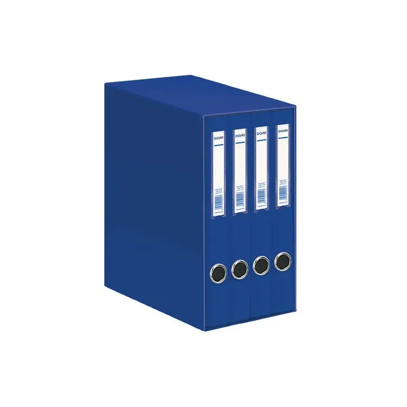 Dohe Oficolor Modulo de 4 Archivadores con Rado - Lomo Estrecho - Formato Folio - Carton Forrado - Color Azul | Ahorro Imprimien