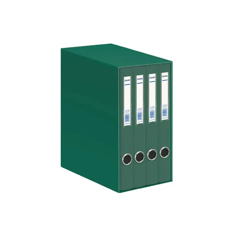 Dohe Oficolor Modulo de 4 Archivadores con Rado - Lomo Estrecho - Formato Folio - Carton Forrado - Color Verde | Ahorro Imprimie