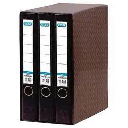 Elba Rado Top Modulo de 3 Archivadores de Palanca A4 - Lomo 50mm - Forrado Exterior Plastico - Interior Papel - Color Negro | Ah