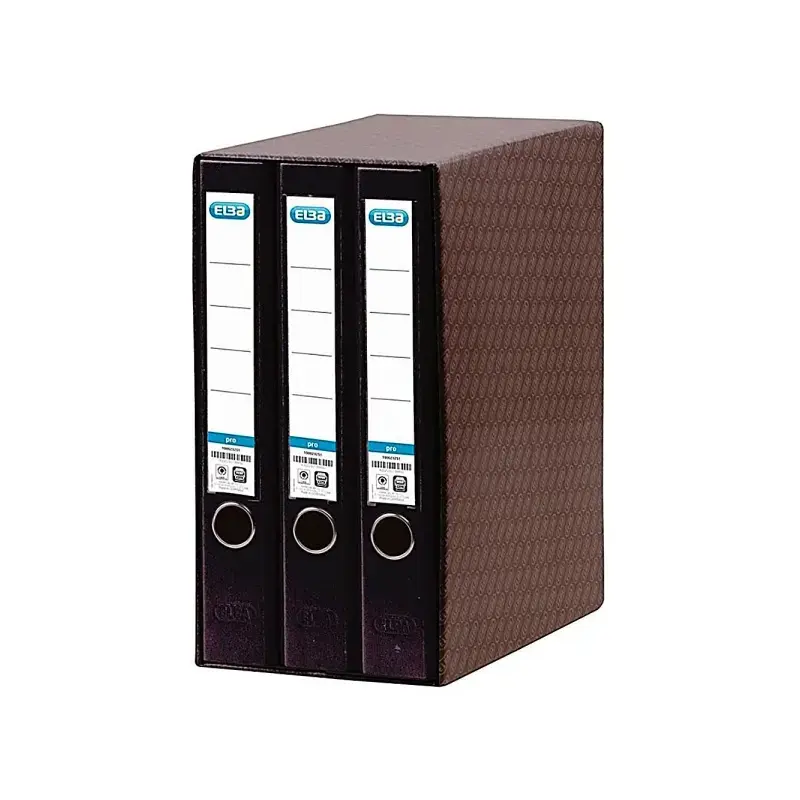 Elba Rado Top Modulo de 3 Archivadores de Palanca A4 - Lomo 50mm - Forrado Exterior Plastico - Interior Papel - Color Negro | Ah