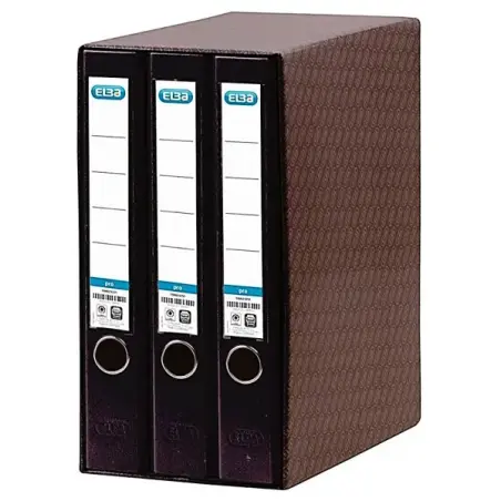 Elba Rado Top Modulo de 3 Archivadores de Palanca A4 - Lomo 50mm - Forrado Exterior Plastico - Interior Papel - Color Negro | Ah