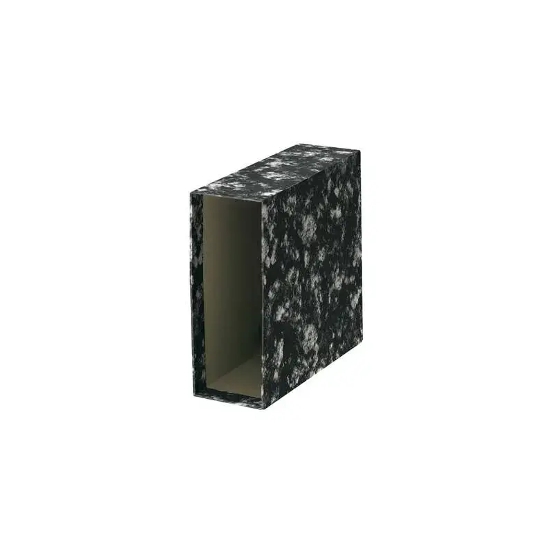 Dohe Funda de Archivador Tamaño Cuarto Natural - Medidas 226x241x82mm - Carton Forrado con Papel Impreso - Color Negro Jaspeado