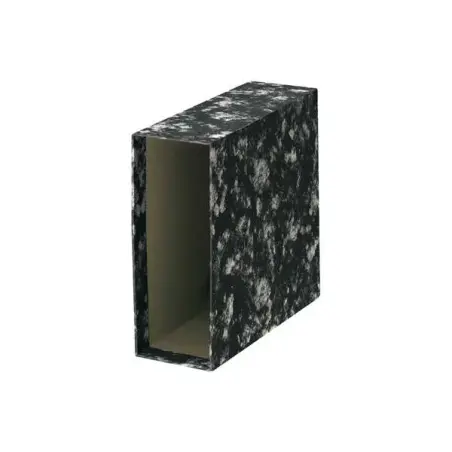 Dohe Funda de Archivador Tamaño Cuarto Natural - Medidas 226x241x82mm - Carton Forrado con Papel Impreso - Color Negro Jaspeado