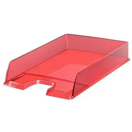 Esselte Europost Bandeja Portadocumentos - Plastico Transparente - Formato Vertical - A4 - Color Rojo | Ahorro Imprimiendo