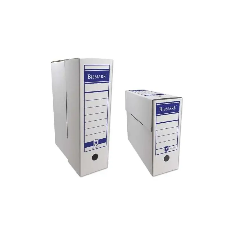 Bismark Caja de Archivo Definitivo Tamaño Folio 10x36.5x25.5cm - Carton Corrugado - Doble Ollado - Color Blanco | Ahorro Imprimi
