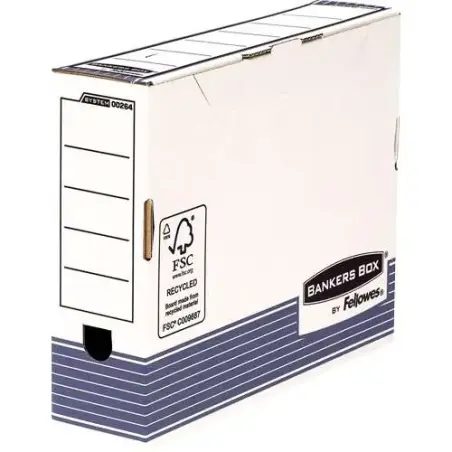 Fellowes Bankers Box Caja de Archivo Definitivo 80mm A4 - Montaje Automatico Fastfold - Carton Reciclado Certificacion FSC | Aho