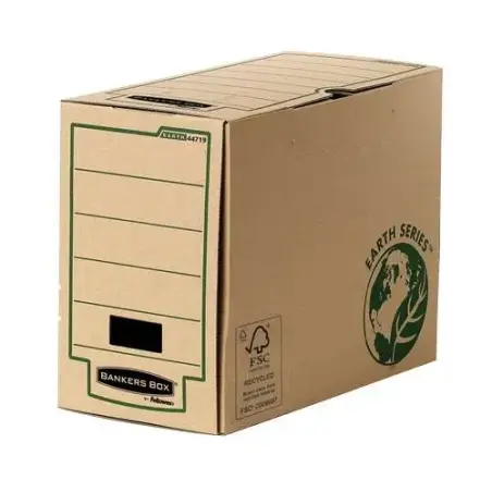 Fellowes Bankers Box Earth Caja de Archivo Definitivo Folio 150mm - Montaje Manual - Carton Reciclado Certificacion FSC - Color
