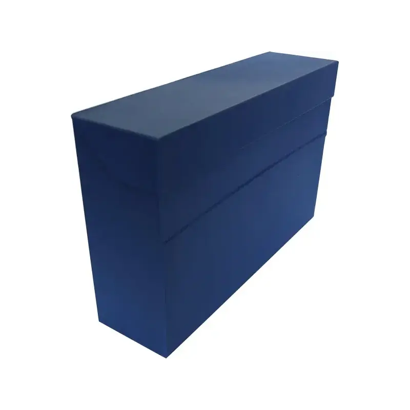 Elba Caja de Transferencia - Carton Forrado con Tela Geltex - Tapa con Cierre de Presion - Solapa Abatible - Medidas 39.6x25.4cm