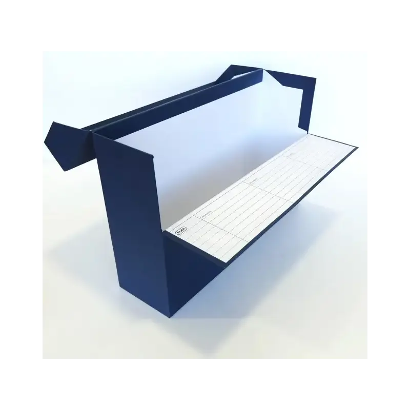 Elba Caja de Transferencia - Carton Forrado con Tela Geltex - Tapa con Cierre de Presion - Solapa Abatible - Medidas 39.6x25.4cm