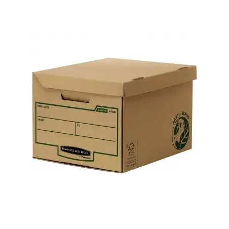 Fellowes Bankers Box Earth Series Maxi Contenedor de Archivos Automontable - Tapa Fija - Admite hasta 6 Caja de Archivo Definiti