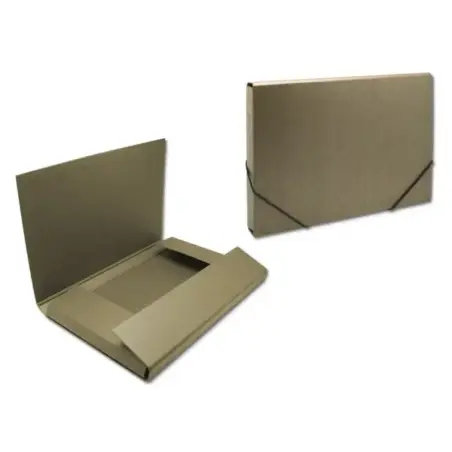 Bismark Carpeta para Proyectos - Medidas 350x230x30mm - Fabricada en Carton - Cierre con Gomas - Color Marron | Ahorro Imprimien