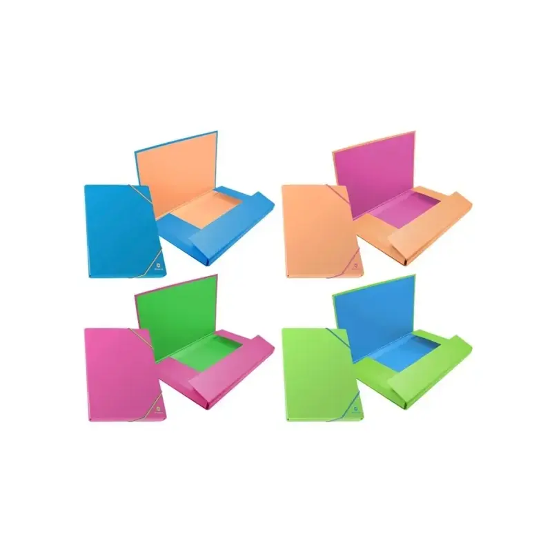 Bismark Carpeta para Proyectos - Lomo de 30mm - Fabricada en Carton - Cierre con Gomas - Colores Neon Surtidos | Ahorro Imprimie