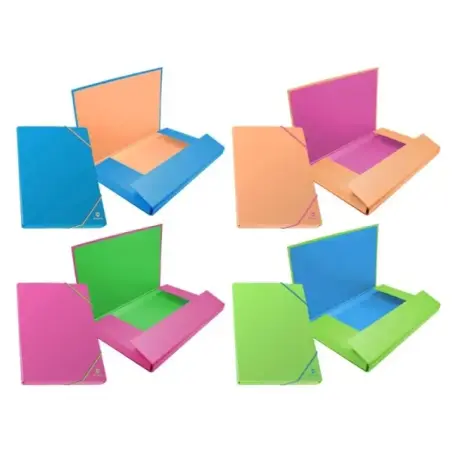 Bismark Carpeta para Proyectos - Lomo de 30mm - Fabricada en Carton - Cierre con Gomas - Colores Neon Surtidos | Ahorro Imprimie