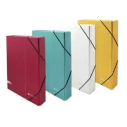 Bismark Carpeta para Proyectos - Medidas 350x230x30mm - Fabricada en Carton - Cierre con Gomas - Colores Surtidos | Ahorro Impri
