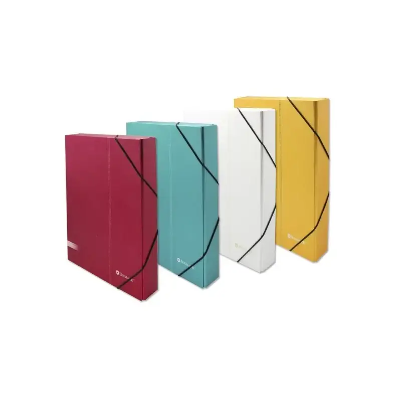Bismark Carpeta para Proyectos - Medidas 350x230x30mm - Fabricada en Carton - Cierre con Gomas - Colores Surtidos | Ahorro Impri