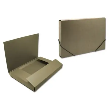 Bismark Carpeta para Proyectos - Medidas 350x230x50mm - Fabricada en Carton - Cierre con Gomas - Color Marron | Ahorro Imprimien