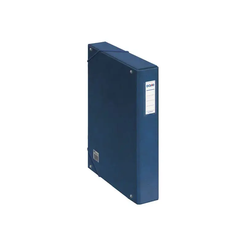 Dohe Caja para Proyectos Lomo 5cm - Carton Forrado con Papel Impreso y Plastificado - Cierre con Gomas - Color Azul | Ahorro Imp