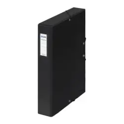 Dohe Caja para Proyectos Lomo 5cm - Carton Forrado con Papel Impreso y Plastificado - Cierre con Gomas - Color Negro | Ahorro Im