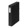 Dohe Caja para Proyectos Lomo 5cm - Carton Forrado con Papel Impreso y Plastificado - Cierre con Gomas - Color Negro | Ahorro Im