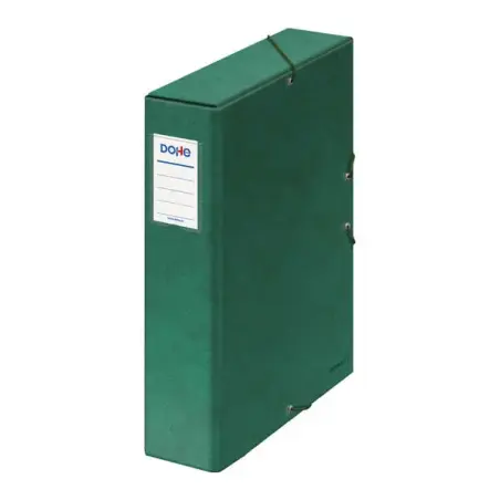 Dohe Caja para Proyectos Lomo 7cm - Carton Forrado con Papel Impreso y Plastificado - Cierre con Gomas - Color Verde | Ahorro Im