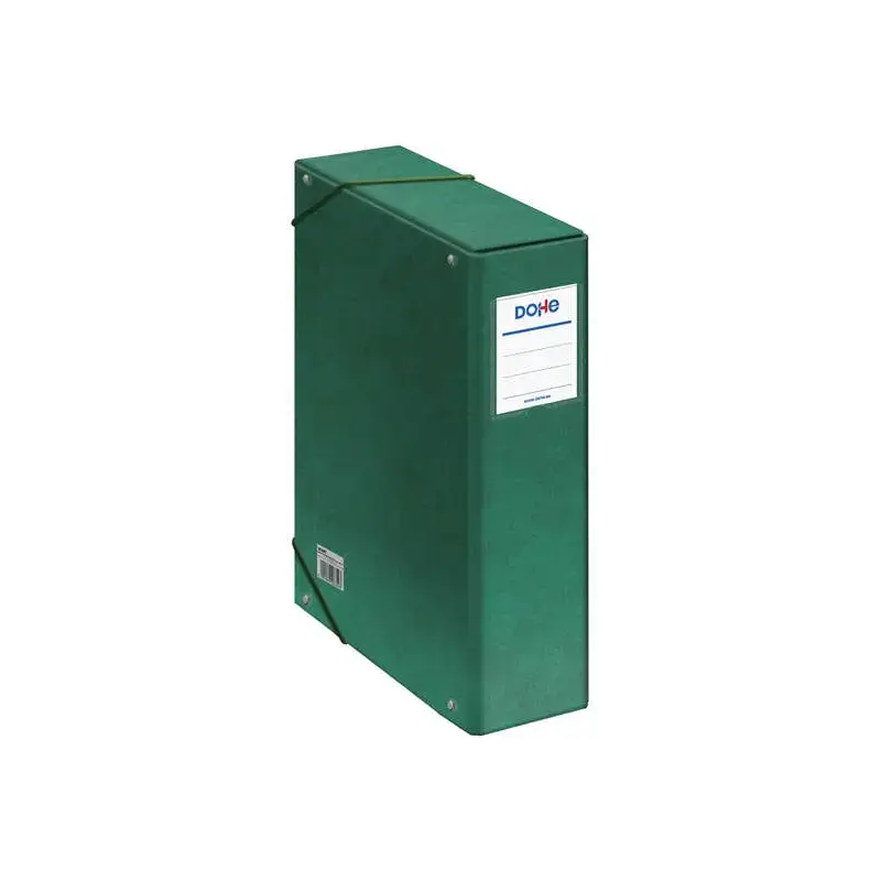 Dohe Caja para Proyectos Lomo 9cm - Carton Forrado con Papel Impreso y Plastificado - Cierre con Gomas - Color Verde | Ahorro Im