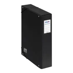 Dohe Caja para Proyectos Lomo 7cm - Carton Forrado con Papel Impreso y Plastificado - Cierre con Gomas - Color Negro | Ahorro Im