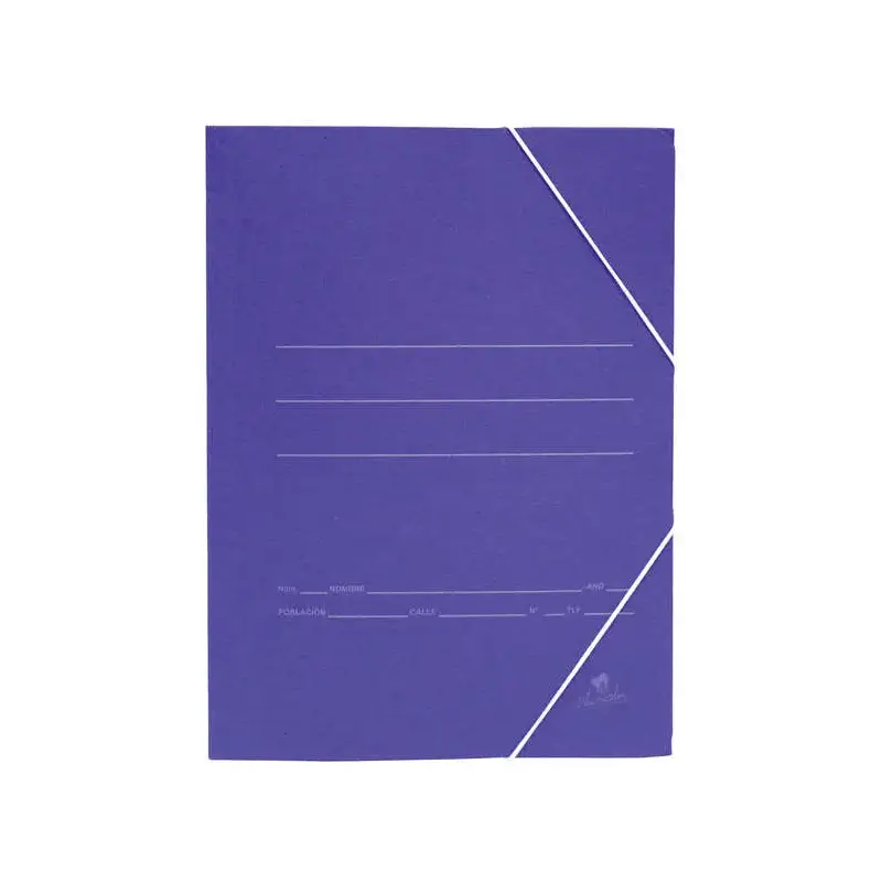 Mariola Carpeta de Carton Sencilla Folio 500gr/m2 - Medidas 34x25x1cm - Cierre con Goma Elastica - Color Azul mate | Ahorro Impr