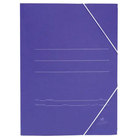 Mariola Carpeta de Carton Sencilla Folio 500gr/m2 - Medidas 34x25x1cm - Cierre con Goma Elastica - Color Azul mate | Ahorro Impr
