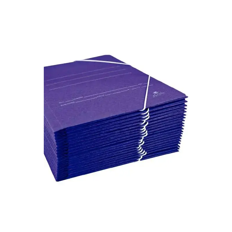 Mariola Carpeta de Carton Sencilla Folio 500gr/m2 - Medidas 34x25x1cm - Cierre con Goma Elastica - Color Azul mate | Ahorro Impr