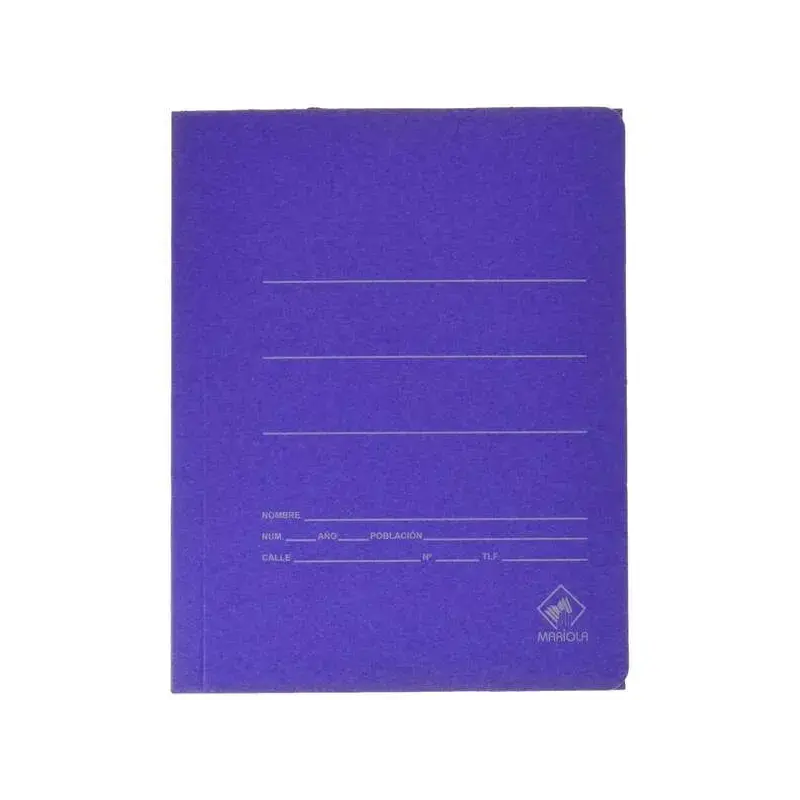 Mariola Carpeta de Carton con Bolsa Folio 500gr/m2 - Medidas 34x25x1cm - Cierre con Goma Elastica - Color Azul Mate | Ahorro Imp