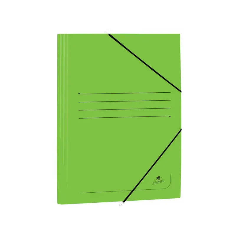 Mariola Carpeta de Carton Estucado con Solapas Folio 500gr/m2 - Medidas 34x25x1cm - Cierre con Goma Elastica - Color Verde | Aho