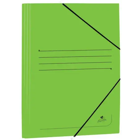 Mariola Carpeta de Carton Estucado con Solapas Folio 500gr/m2 - Medidas 34x25x1cm - Cierre con Goma Elastica - Color Verde | Aho