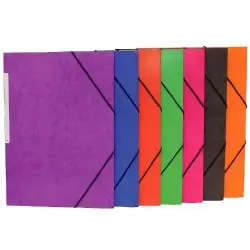 Mariola Carpeta de Carton Simil Prespan con Etiqueta en Lomo Folio 500gr/m2 - Medidas 34x25cm - Cierre con Goma Elastica - Color