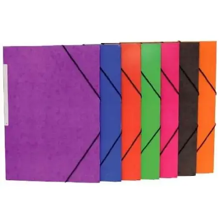 Mariola Carpeta de Carton Simil Prespan con Etiqueta en Lomo Folio 500gr/m2 - Medidas 34x25cm - Cierre con Goma Elastica - Color