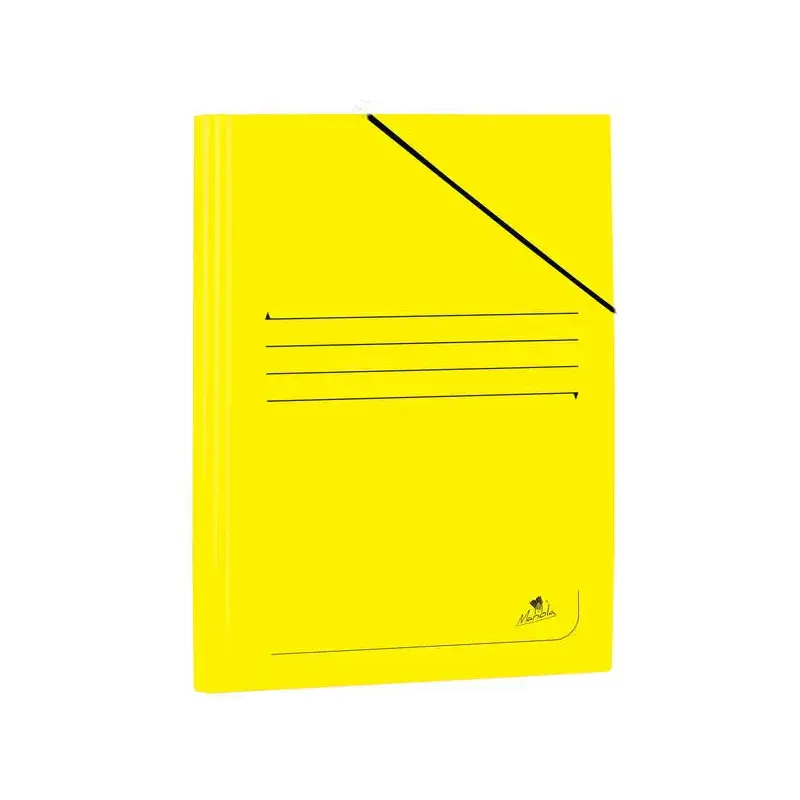 Mariola Carpeta de Carton Plastificado Folio 500gr/m2 - Medidas 34x25cm - Cierre con Goma Elastica - Color Amarillo | Ahorro Imp