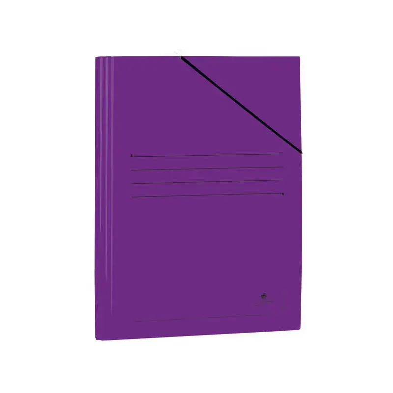 Mariola Carpeta de Carton Plastificado Folio 500gr/m2 - Medidas 34x25cm - Cierre con Goma Elastica - Color Violeta | Ahorro Impr