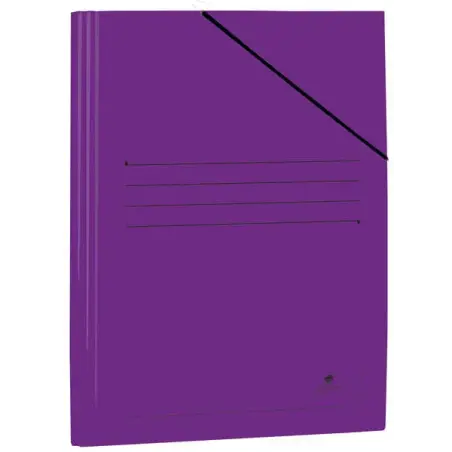 Mariola Carpeta de Carton Plastificado Folio 500gr/m2 - Medidas 34x25cm - Cierre con Goma Elastica - Color Violeta | Ahorro Impr