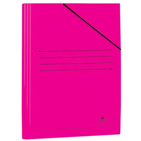 Mariola Carpeta de Carton Plastificado Folio 500gr/m2 - Medidas 34x25cm - Cierre con Goma Elastica - Color Fucsia | Ahorro Impri