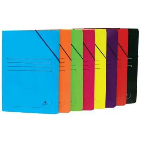 Mariola Carpeta de Carton Plastificado Folio 500gr/m2 - Medidas 34x25cm - Cierre con Goma Elastica - Colores Surtidos | Ahorro I