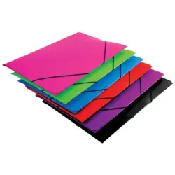 Mariola Carpeta de Polipropileno con Solapas 450 Micras - Formato Folio - Medidas 34x25cm - Cierre con Goma Elastica - Colores S