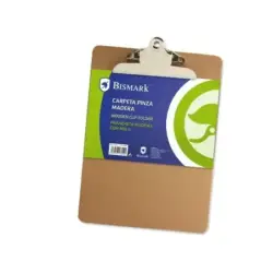 Bismark Carpeta Sujetapapeles con Base de Madera y Pinza Metalica - Formato A5 | Ahorro Imprimiendo