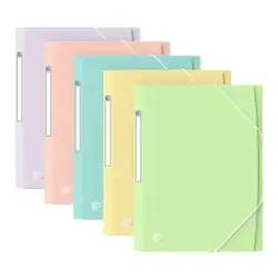 Oxford Urban A4+ Carpeta de Gomas con 3 Solapas A4+ - Lomo15mm Ampliable hasta 25mm - Colores Pastel Surtidos | Ahorro Imprimien